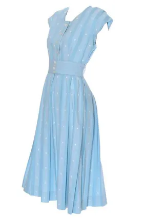 1950s Original Blue Vintage Dress Worn By Jessica Chastain Tree of Life Movie Costume