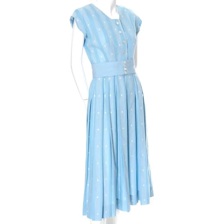 1950s Original Blue Vintage Dress Worn By Jessica Chastain Tree of Life Movie Costume