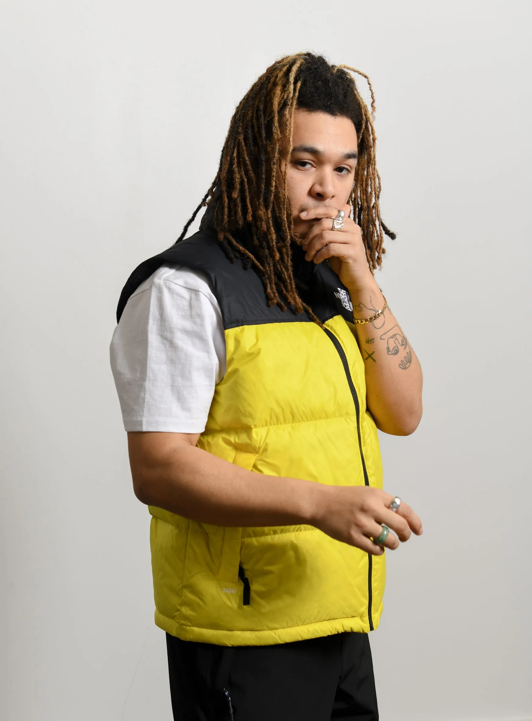 1996 Retro Nuptse Vest Lemon