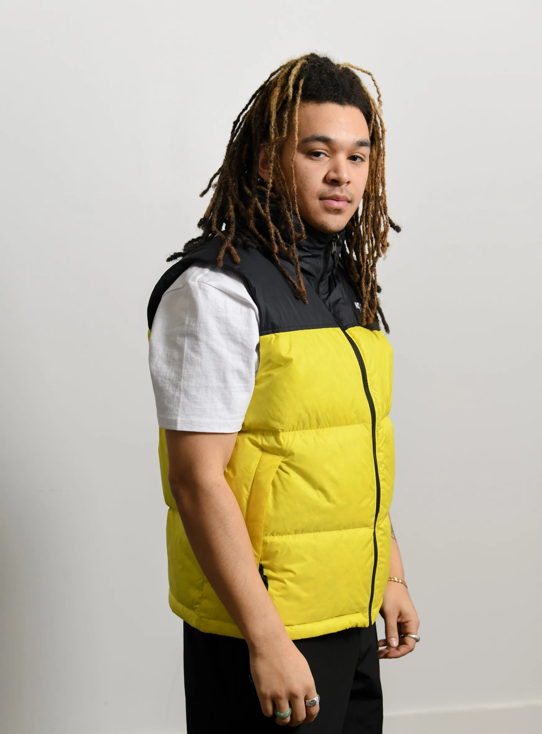 1996 Retro Nuptse Vest Lemon