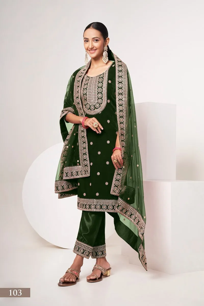 Beautiful Designer Velvet Suit Sabhyata Vol – 1