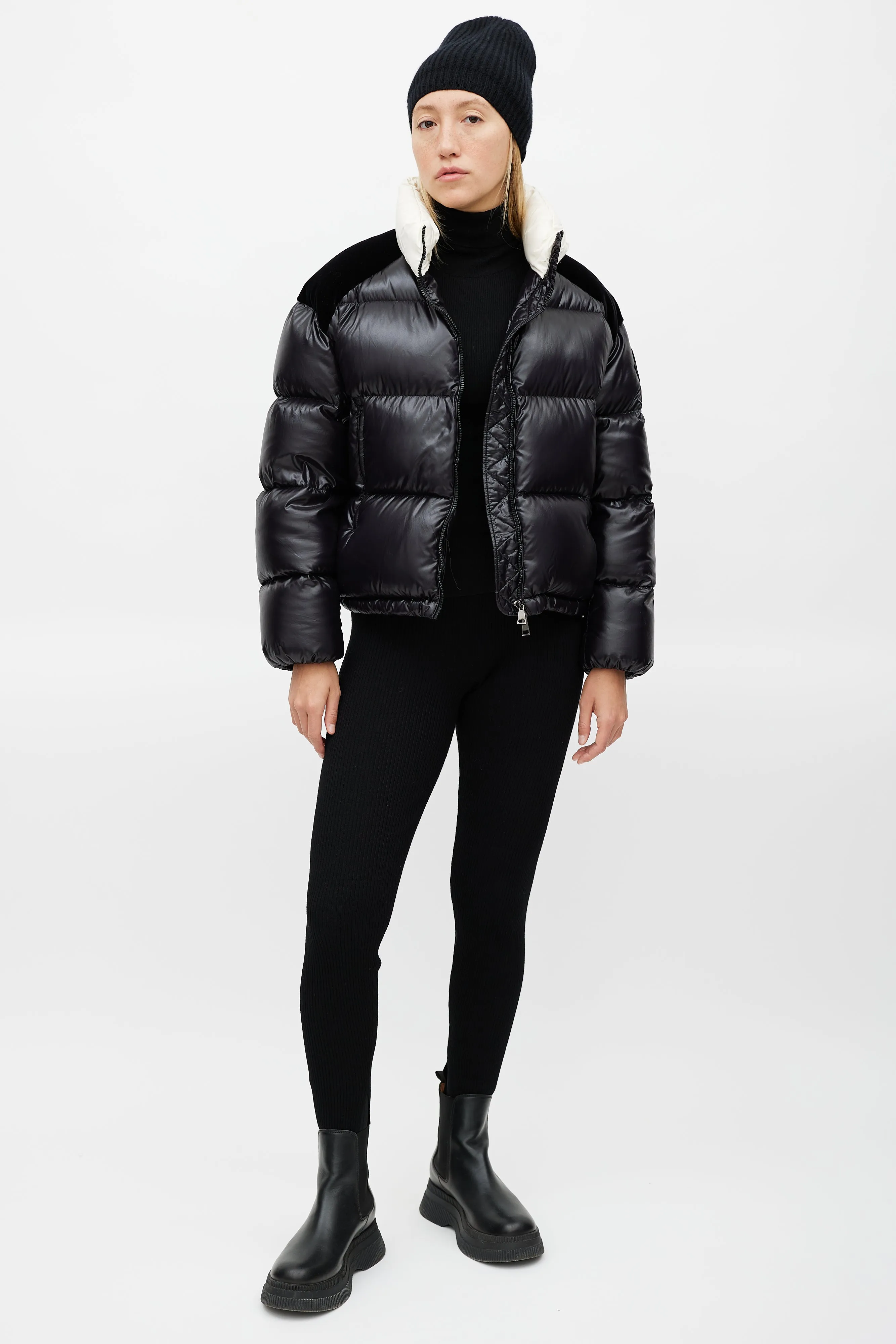 Black & Cream Chouelle Down Jacket