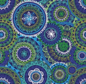 BLUE MANDALA SOFT SHELL PER METRE SALE