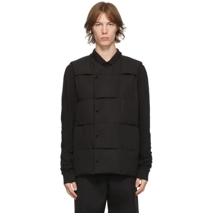 Bottega Veneta Black Down Intrecciato Vest