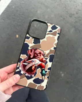 Camo chocolate lab duck hunting phone case for iPhone and Samsung