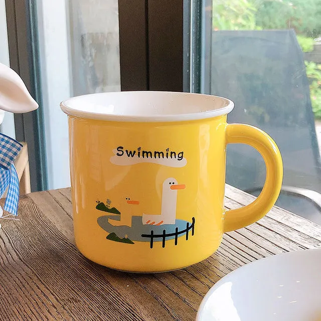 Cute Cartoon Duck Print Mug