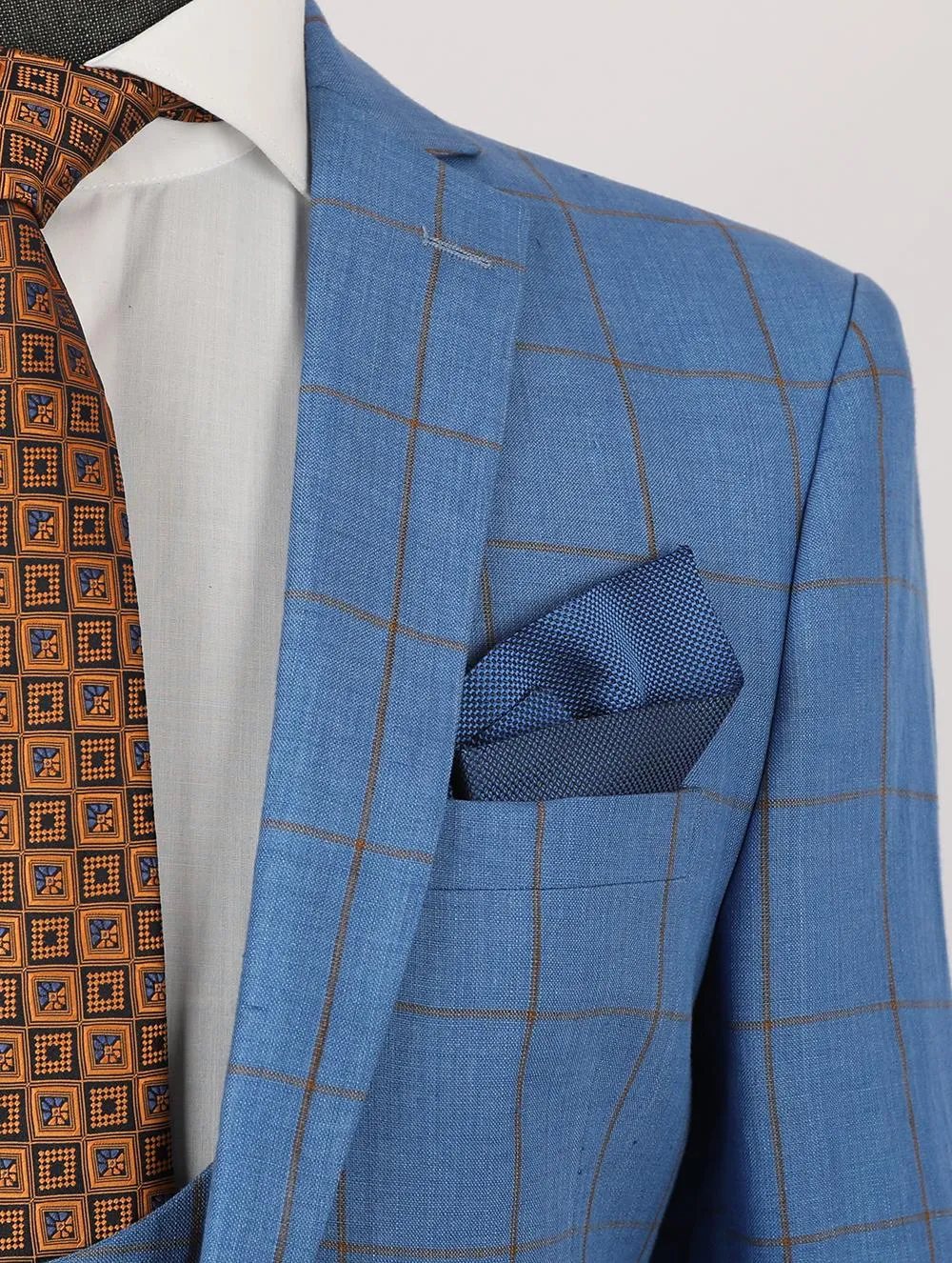 Denim Pure Linen Men Summer Suit