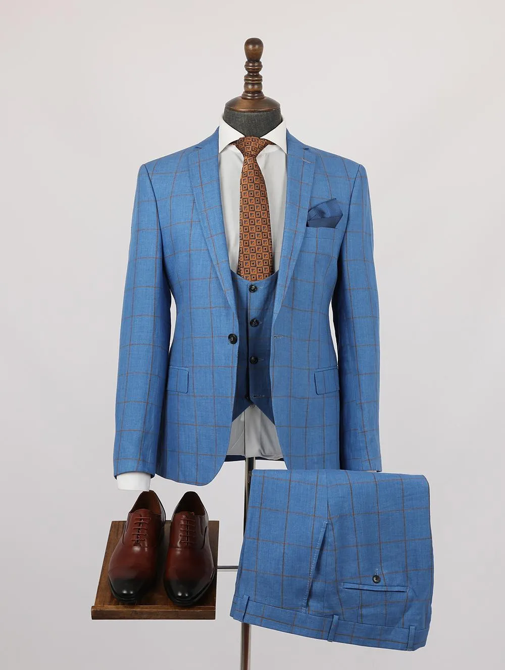 Denim Pure Linen Men Summer Suit