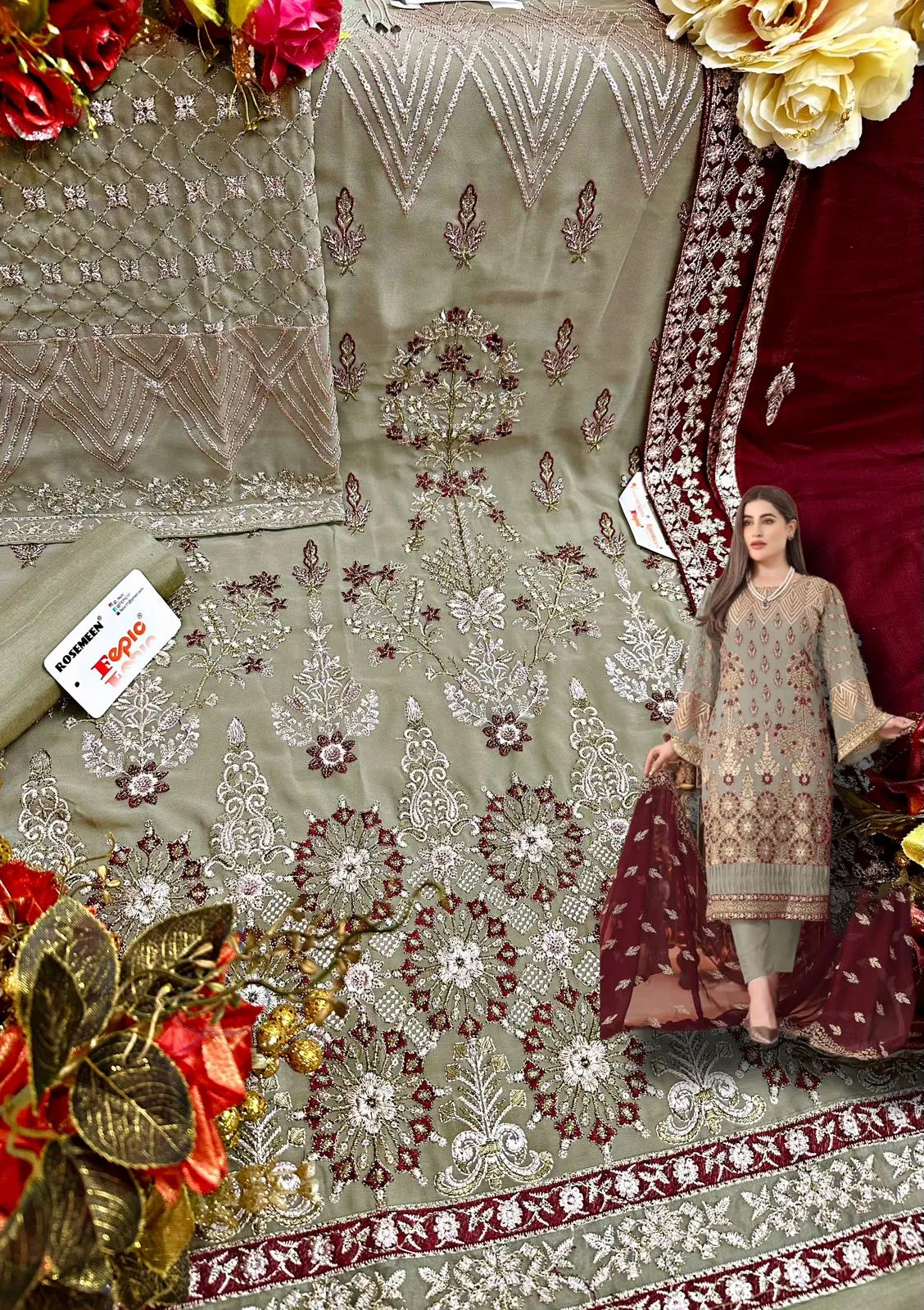 FEPIC ROSEMEEN DNO- D 5229 GEORGETTE EMBROIDERED SUIT