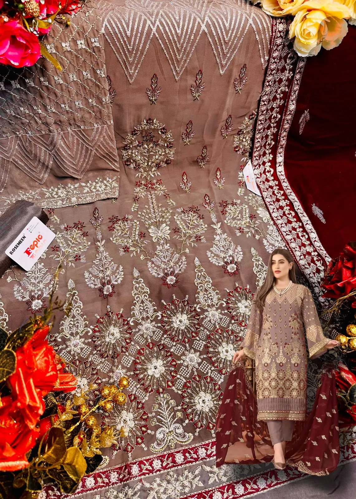 FEPIC ROSEMEEN DNO- D 5229 GEORGETTE EMBROIDERED SUIT