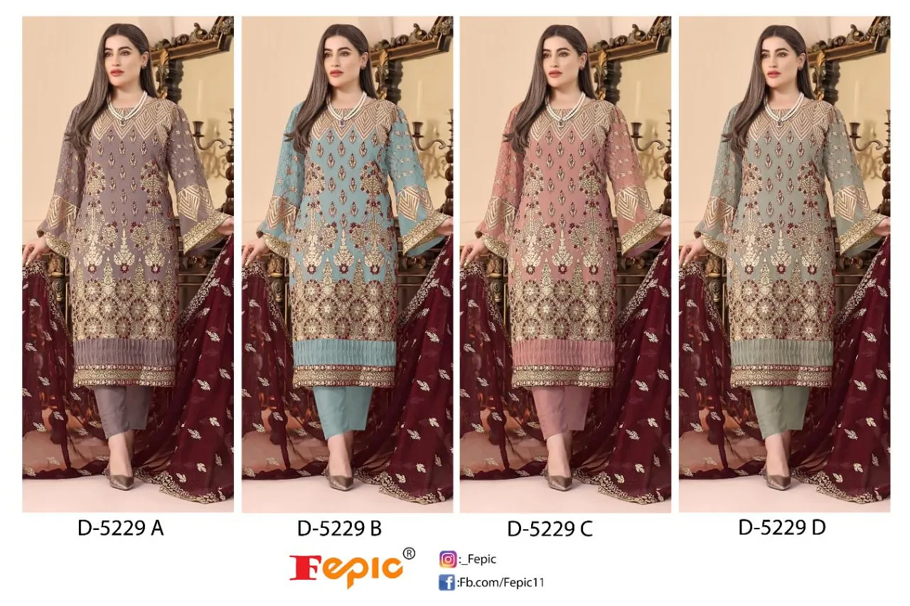 FEPIC ROSEMEEN DNO- D 5229 GEORGETTE EMBROIDERED SUIT
