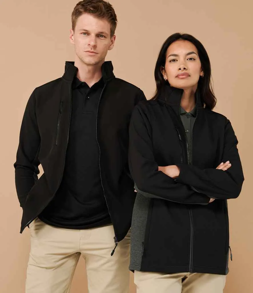 Henbury Unisex Contrast Soft Shell Jacket | Black/Charcoal