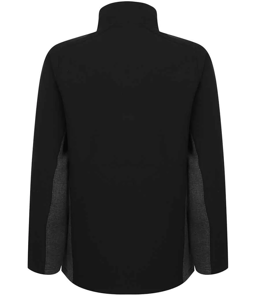 Henbury Unisex Contrast Soft Shell Jacket | Black/Charcoal