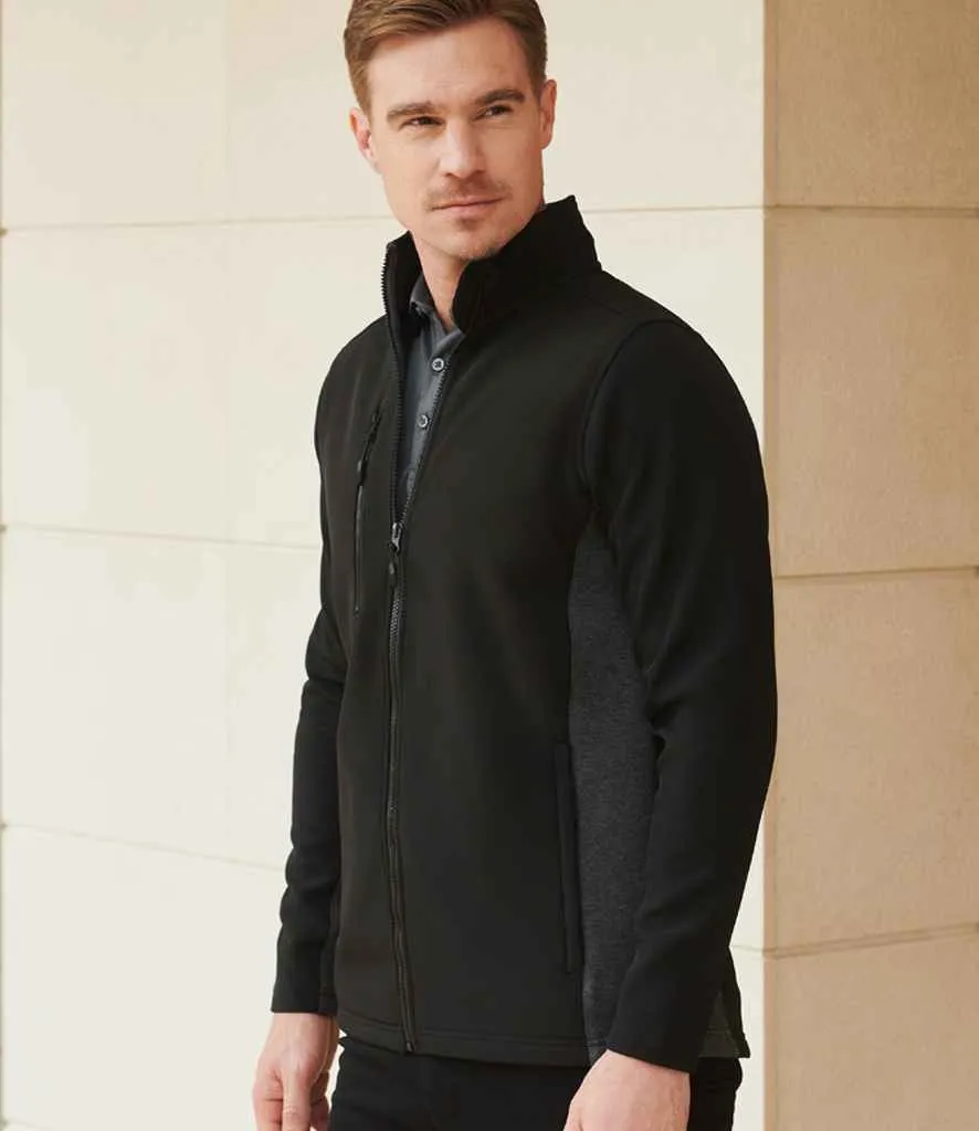 Henbury Unisex Contrast Soft Shell Jacket | Black/Charcoal