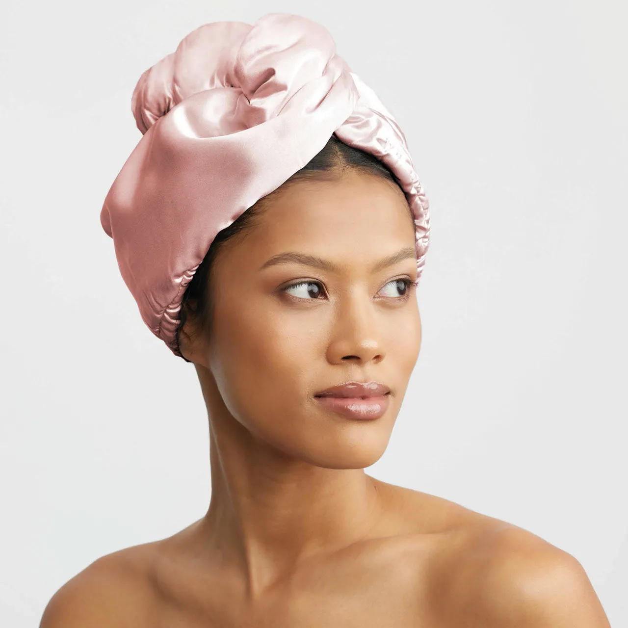 KITSCH Satin Wrapped Hair Towel - Microfiber - Blush