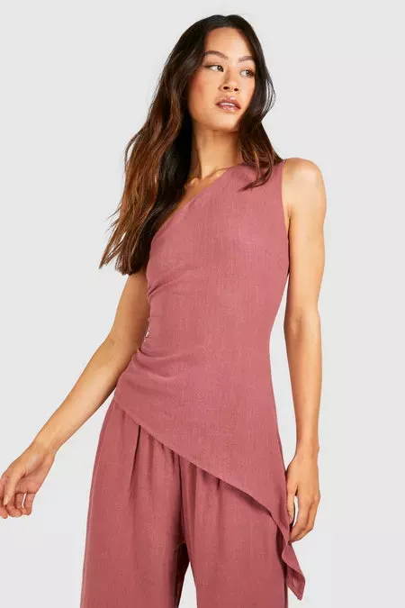 Linen Asymmetric Top