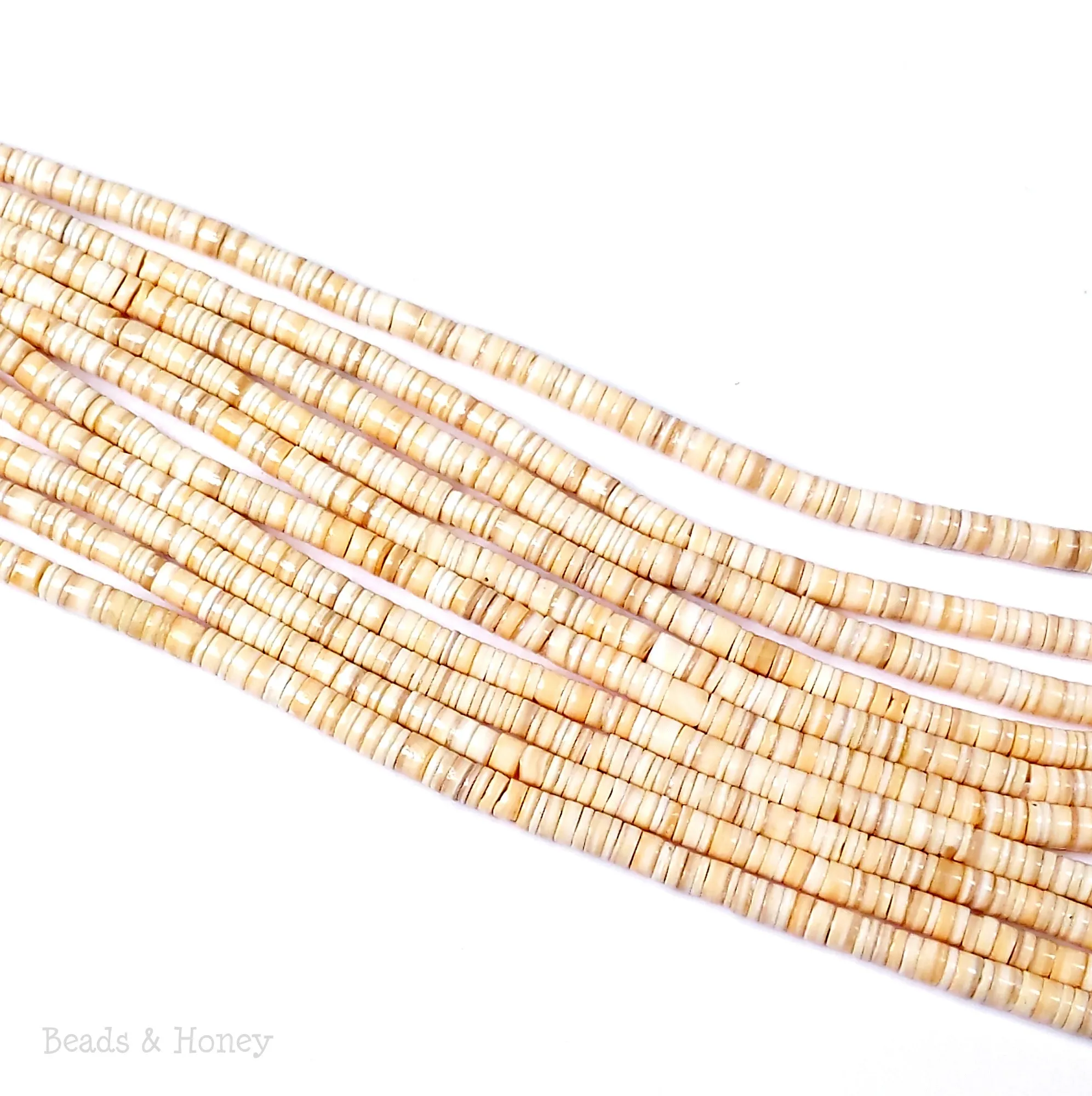 Melo Shell Heishi 3-4mm (16-Inch Strand)