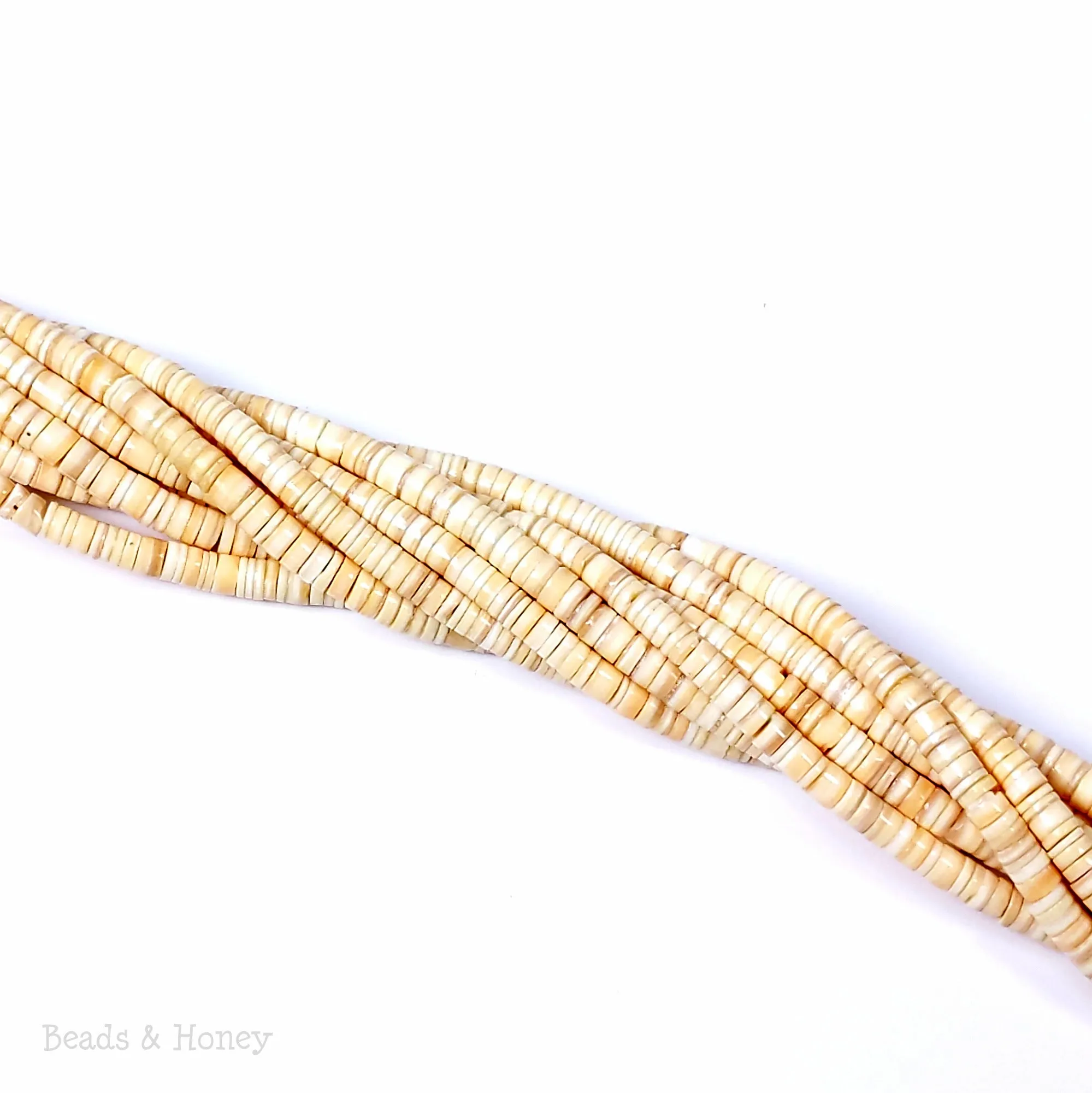 Melo Shell Heishi 3-4mm (16-Inch Strand)