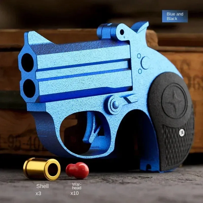 Mini Derringer Toy Gun - Safe Soft Bullet Launcher for Kids