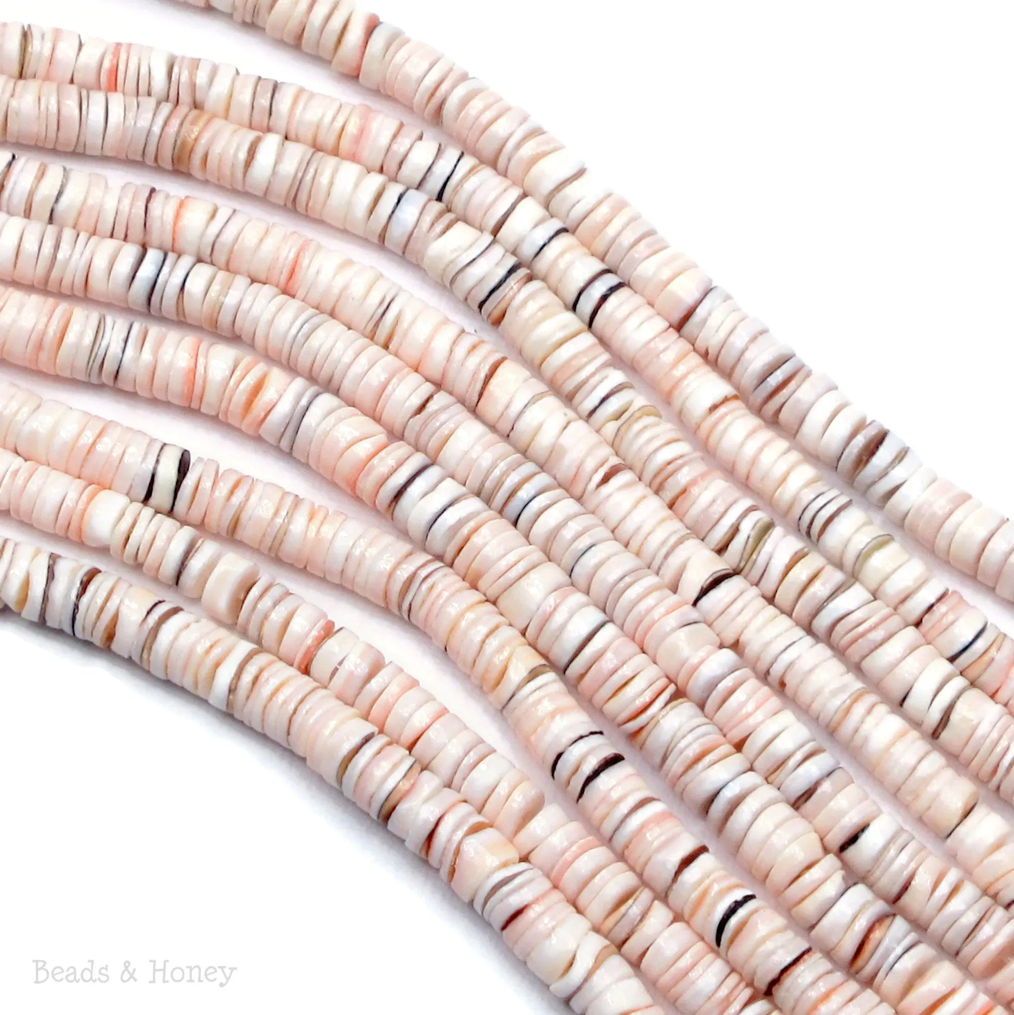 Mixed Luhuanus Shell Heishi 4-5mm (24-Inch Strand)