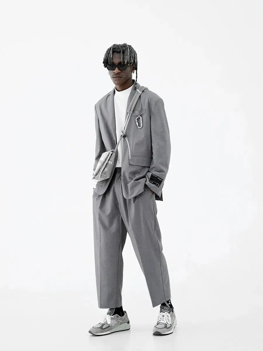 Mountaineering Buckle Wide Shoulder Blazer