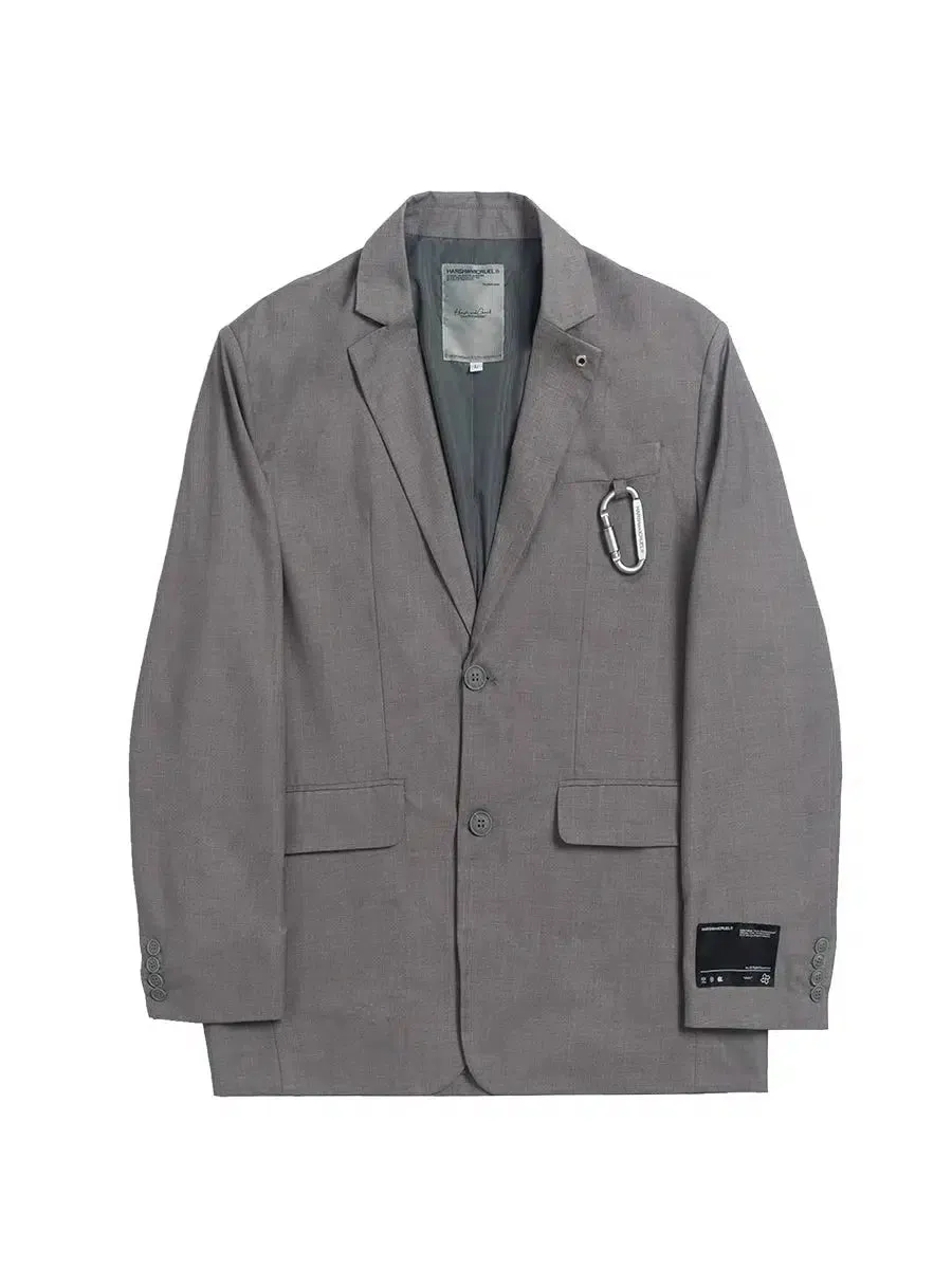 Mountaineering Buckle Wide Shoulder Blazer