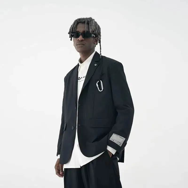 Mountaineering Buckle Wide Shoulder Blazer