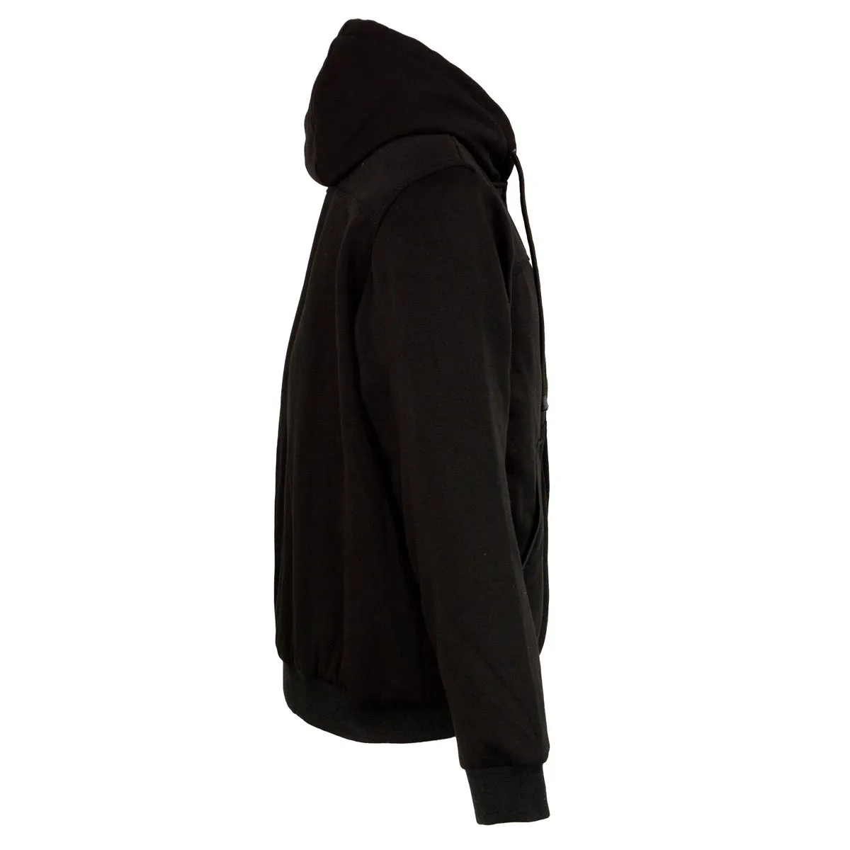 Nexgen Heat MPM1713SET Men's Fiery Heated Hoodie- Black Zipper Front Sweatshirt Jacket for Winter w/Battery Pack
