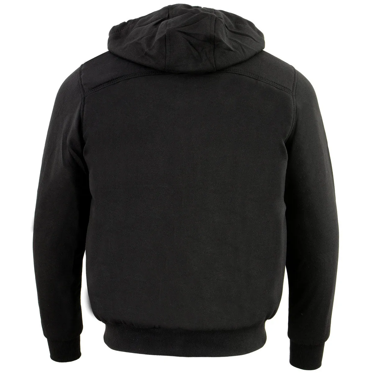Nexgen Heat MPM1713SET Men's Fiery Heated Hoodie- Black Zipper Front Sweatshirt Jacket for Winter w/Battery Pack