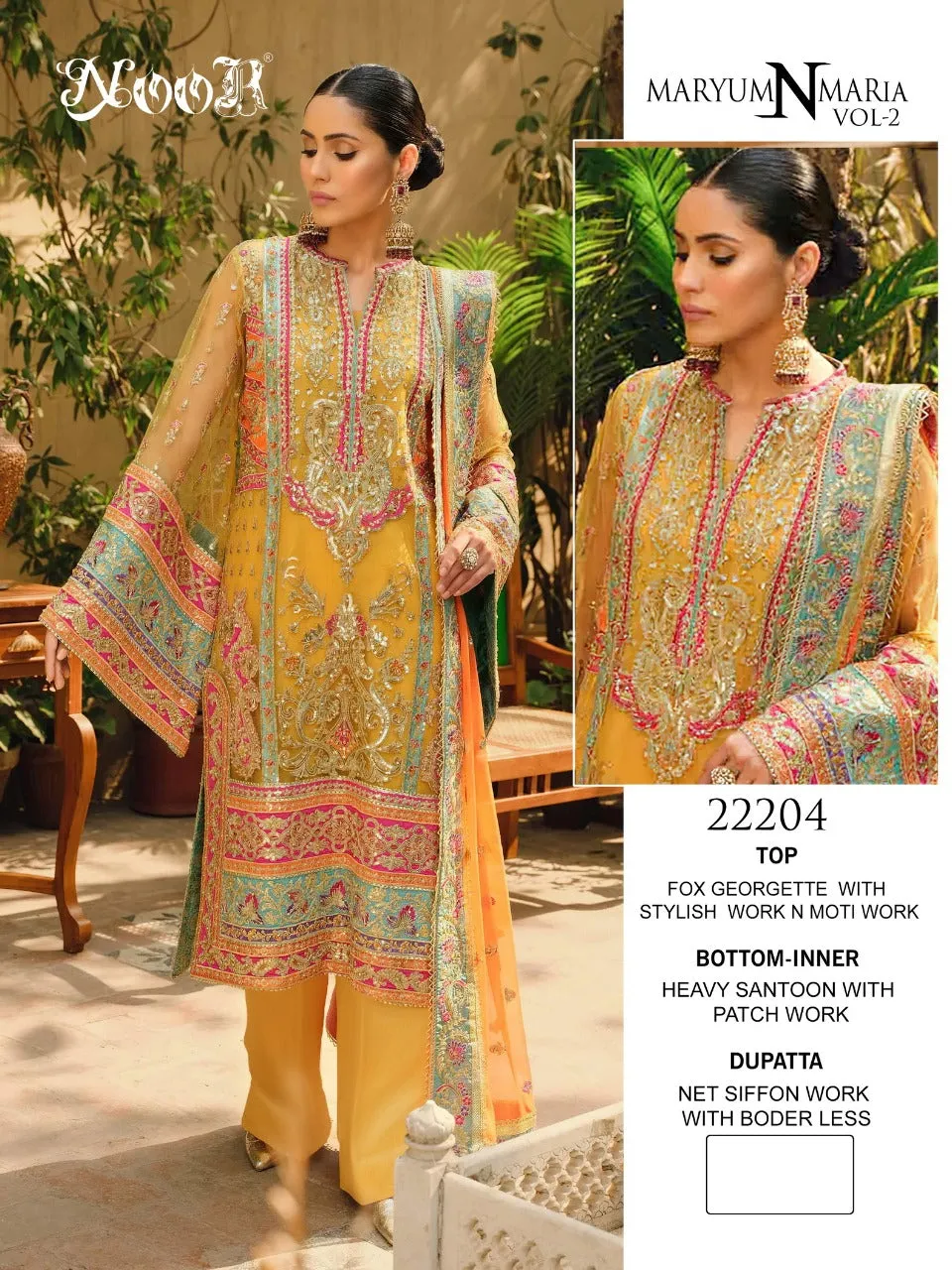 NOOR MARYUM N MARIA VOL 2 GEORGETTE SALWAR SUITS