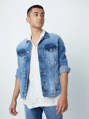 Nuon Blue Faded-Wash Slim-Fit Denim Jacket