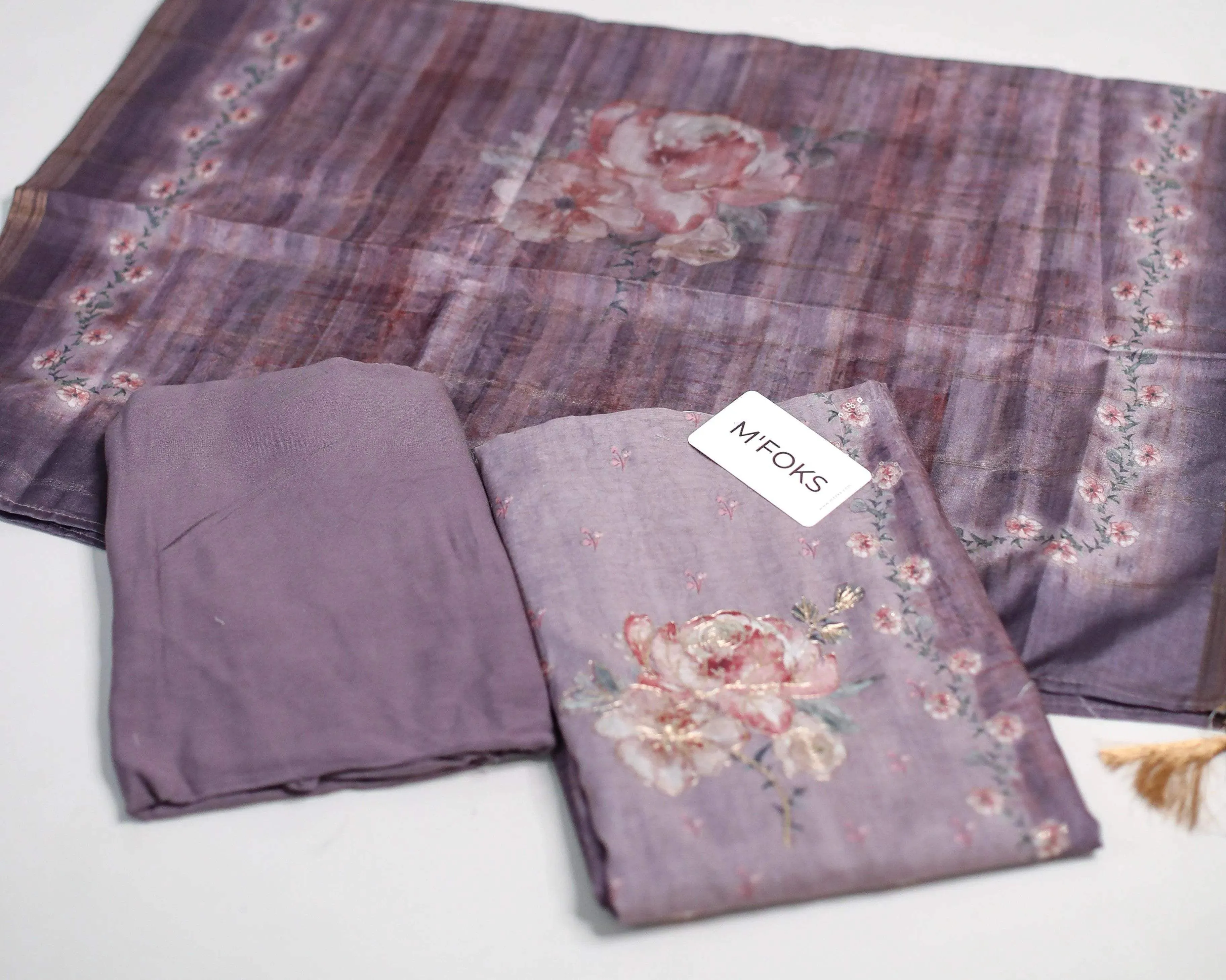 Pure Chanderi Silk Digital Printed Unstitched Handwork Suit Set