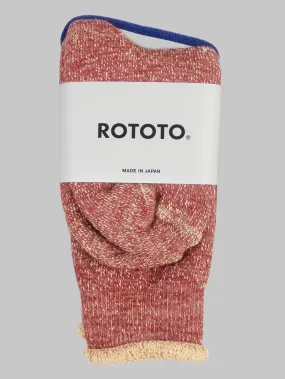 ROTOTO Double Face Crew Socks "Merino Wool & Organic Cotton" Dark Red/Brown