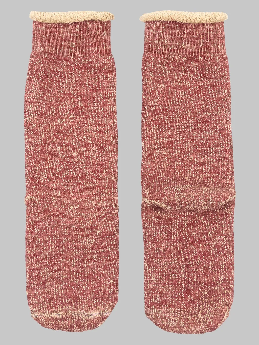 ROTOTO Double Face Crew Socks "Merino Wool & Organic Cotton" Dark Red/Brown