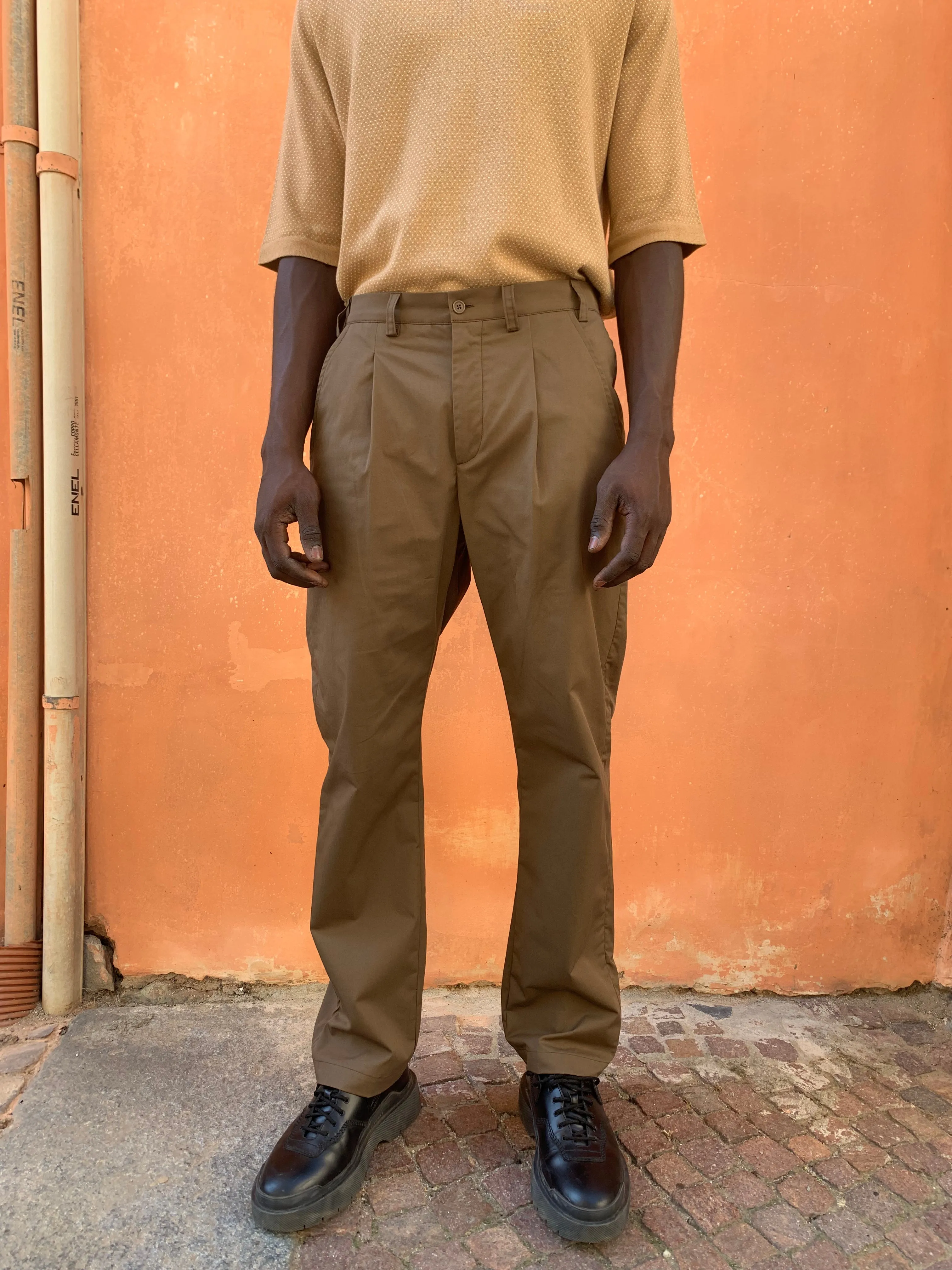 SPECTACULAR BID - AIR TROUSERS - Soft Cotton Brown Kaki