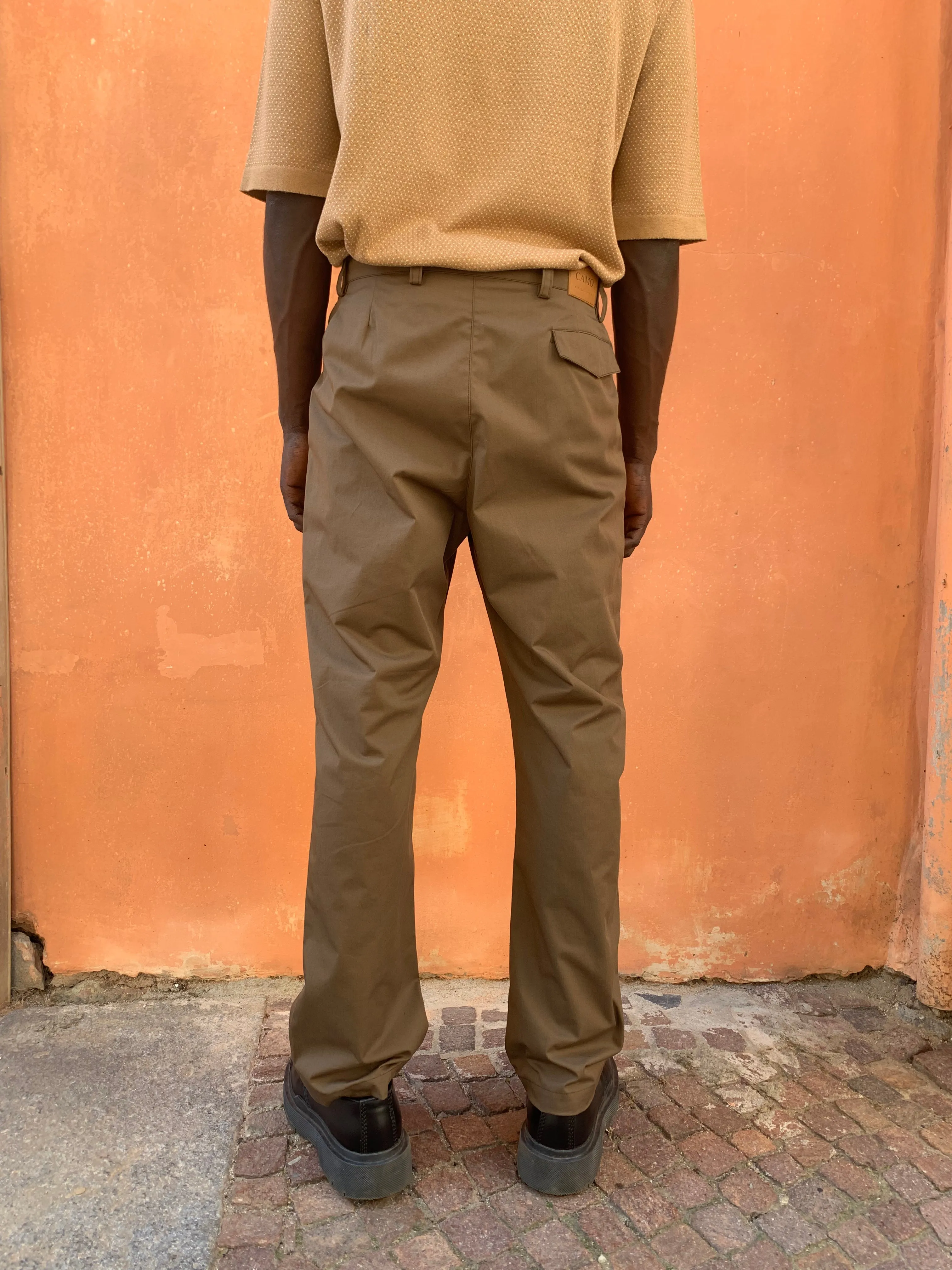 SPECTACULAR BID - AIR TROUSERS - Soft Cotton Brown Kaki