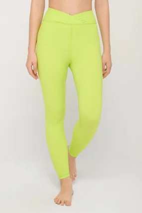 Spiritual Gangster Evie Wrap Front 7/8 Legging - Acid Lime