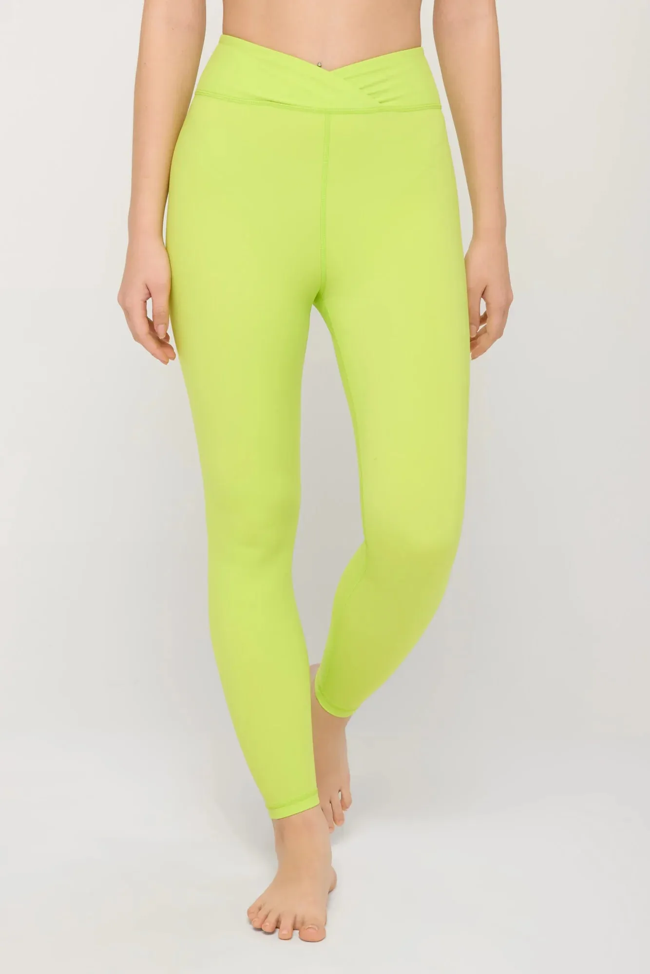 Spiritual Gangster Evie Wrap Front 7/8 Legging - Acid Lime