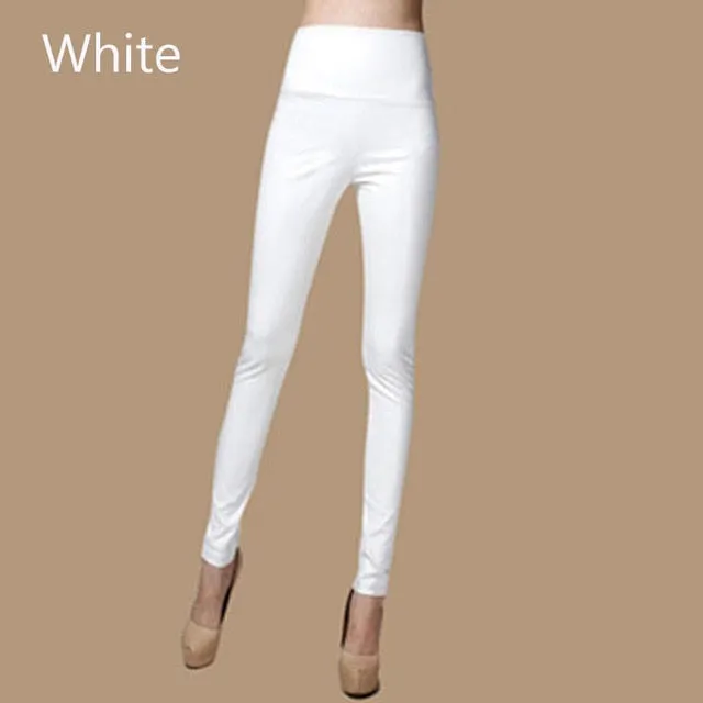 Stretch Faux Leather Skinny Trousers