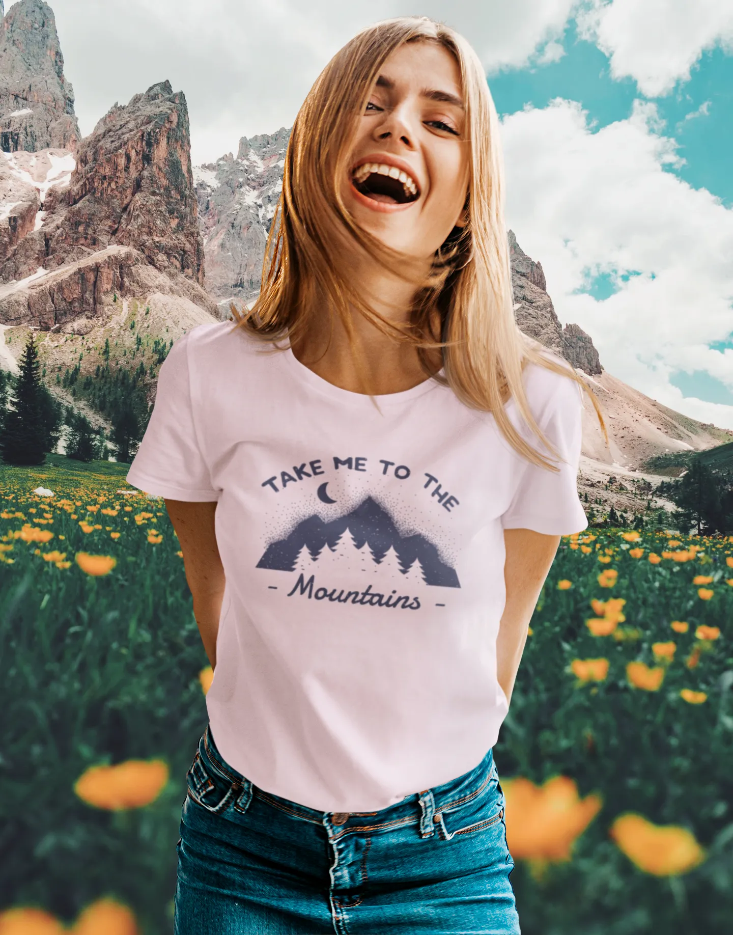 Take Me To The Mountains Printed T-shirt for women