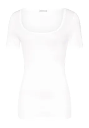 Ultralight Cotton Round Neck Fitted Top | White 71827-101