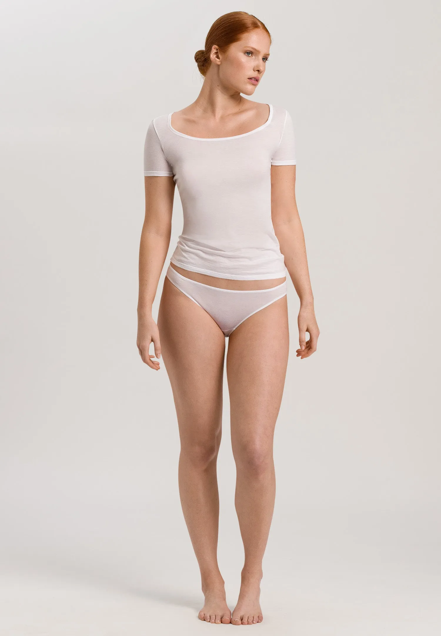 Ultralight Cotton Round Neck Fitted Top | White 71827-101