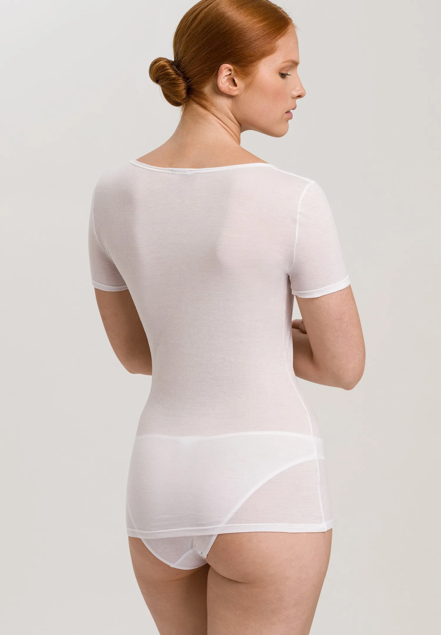 Ultralight Cotton Round Neck Fitted Top | White 71827-101