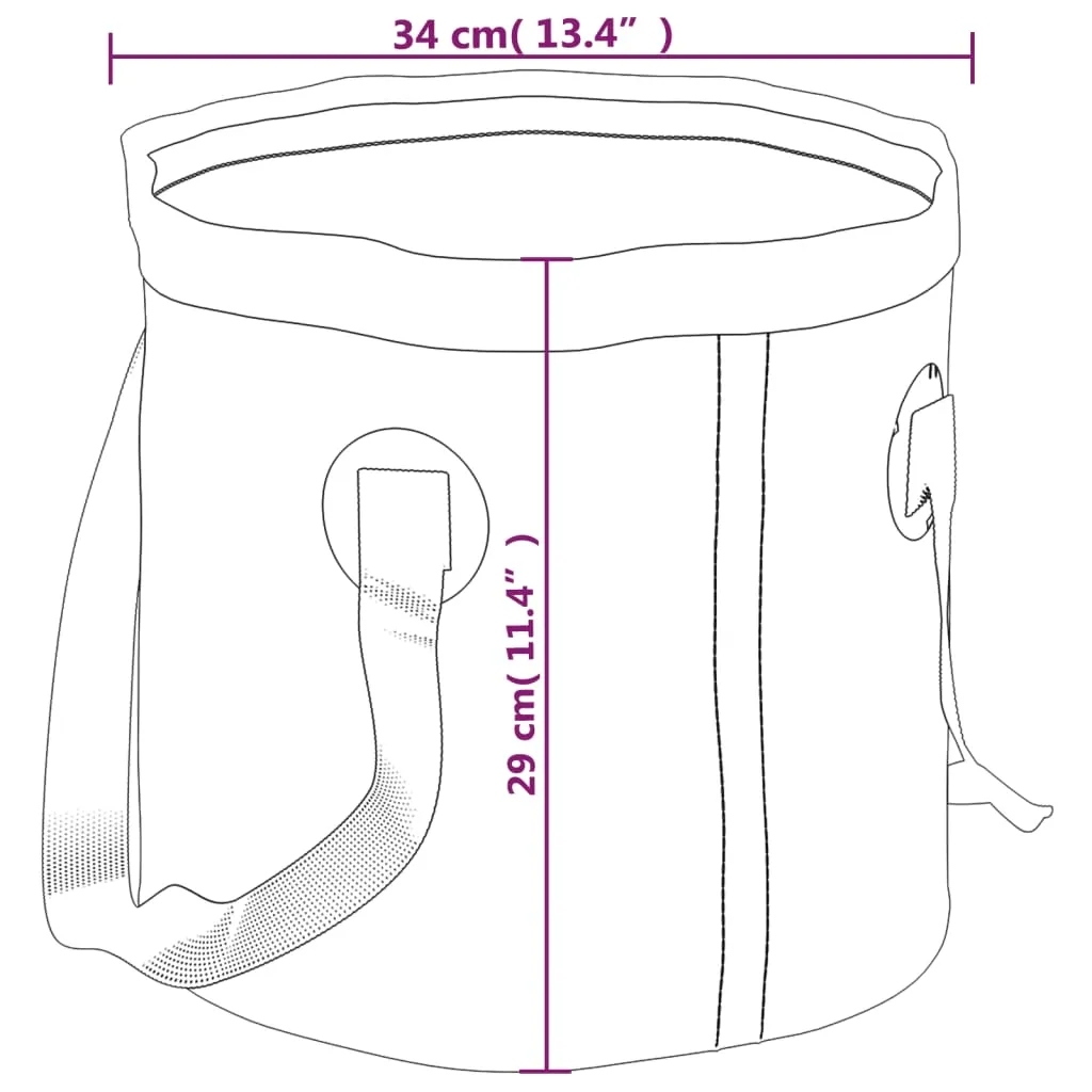 vidaXL Folding Buckets 2 pcs Black 30 L PVC