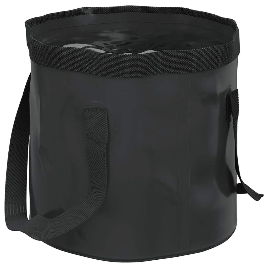vidaXL Folding Buckets 2 pcs Black 30 L PVC